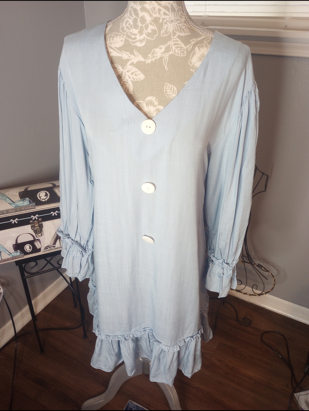 2 For $10 Light Blue Ruffle Dress